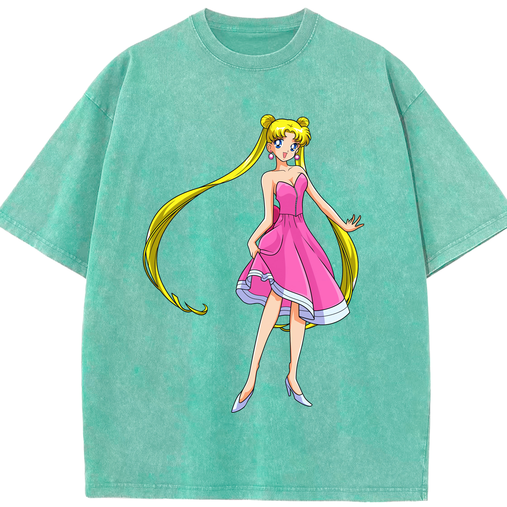 （画像用） 美少女戦士セーラームーン 愛野 美奈子 あいの みなこ Sailor Moon Aino Minako 綿100% ヴィンテージ風 半袖Tシャツ（フロントプリント）